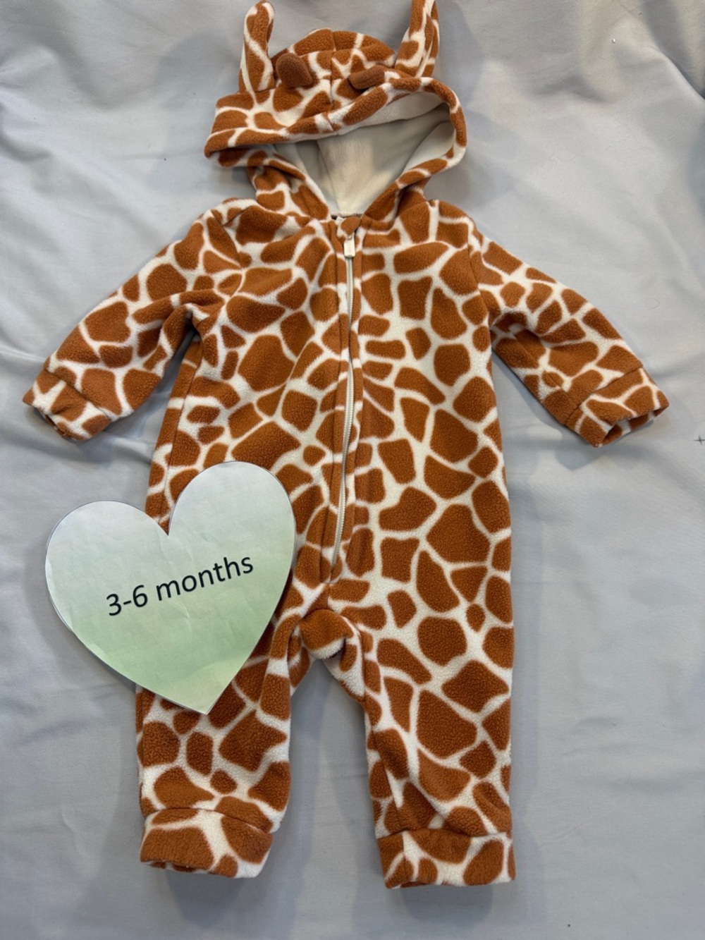 Old Navy Giraffe Fleece Hooded One-Piece - Brown & White